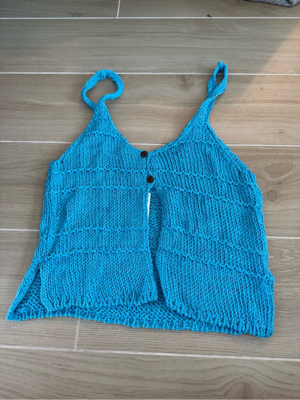 Urban Outfitters Turquoise Knit Button-Front Tank